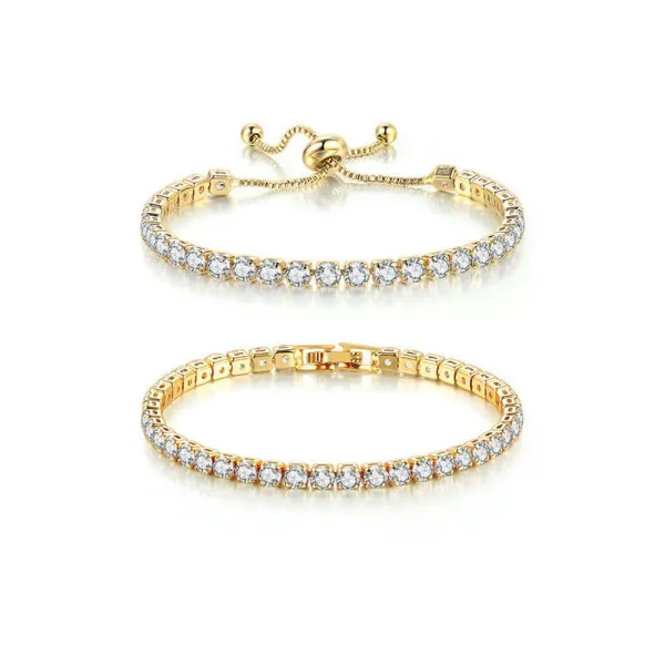 14K-Gold-Plated-3mm-Zirconia-Adjustable-Bracelet-Gold