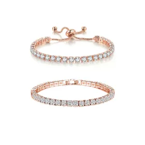 14K-Gold-Plated-3mm-Zirconia-Adjustable-Bracelet-Rose-Gold