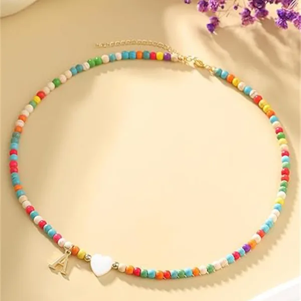 26-Letters-Mixed-Color-Beaded-Necklaces