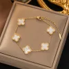 Gold-Four-Leaf-Lucky-Bracelet-White