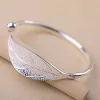 Open-Leaf-Simple-Design-Sterling-Silver-Bracelet-style-1